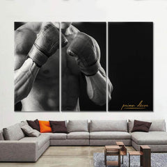 Fighter Boxer (3 Panel) Sports Wall Art - Prime Décor