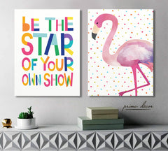 Flamingo & Quote (Set of 2) Nursery Poster Art - Prime Décor