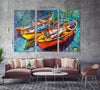 Floating Boats (3 Panel) Digital Painting Wall Art