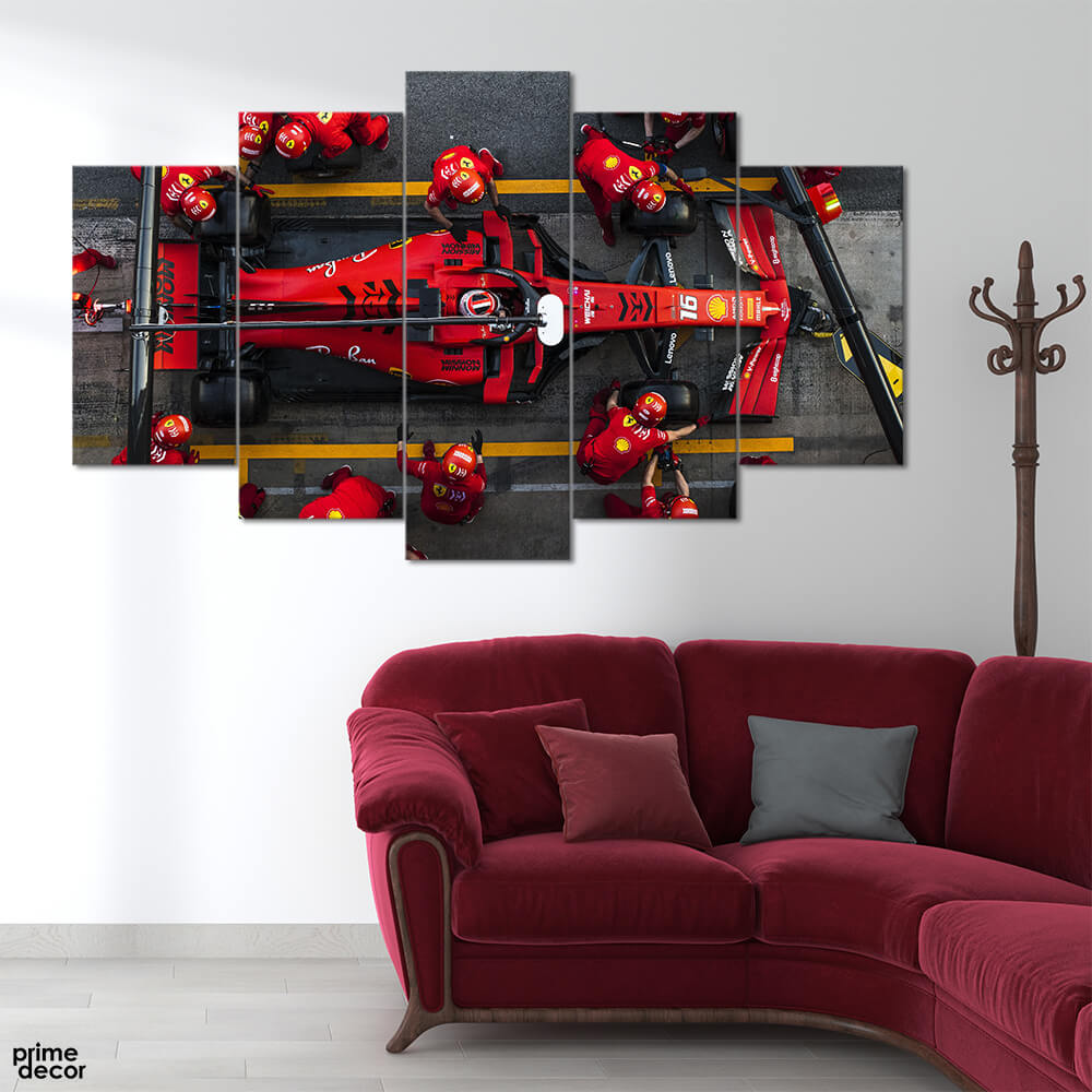 Formula 1 Tires Replacement (5 Panel) Sports Wall Art - Prime Décor