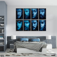 Game of Thrones Faces Collection (8 Panel) Tv Series Wall Art - Prime Décor