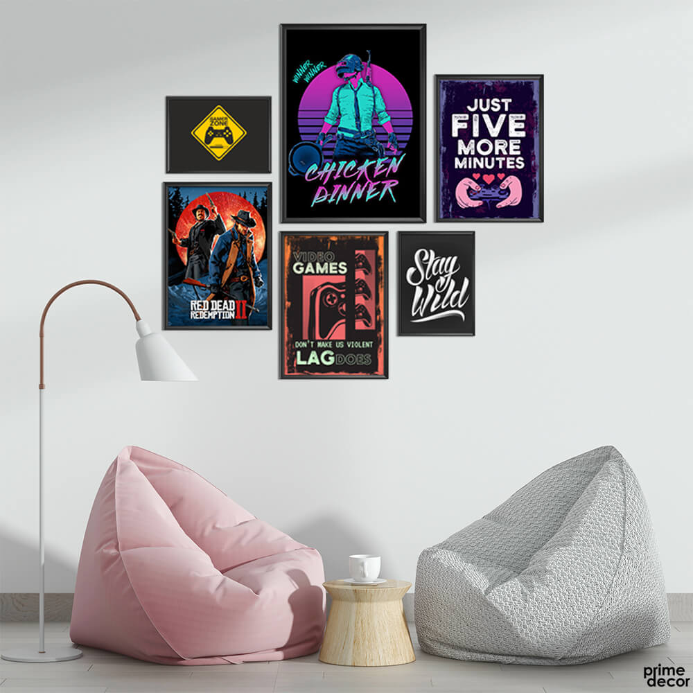 Gaming Mix Vol-1 (6 Panel) Game Wall Art - Prime Décor