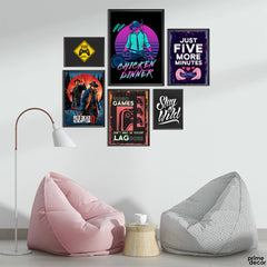 Gaming Mix Vol-1 (6 Panel) Game Wall Art - Prime Décor