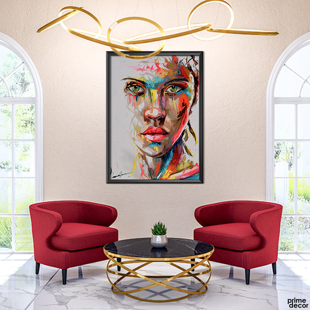 Girl Face Paint Strokes | Abstract Wall Art - Prime Décor