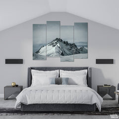 Glacier Mountain Covered with Snow (4 Panel) Landscape Wall Art - Prime Décor