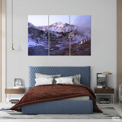 Glacier Mountain Nordic Scene (3 Panel) Landscape Wall Art - Prime Décor