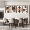 Grey & Beige Shapes (4 Panel) Abstract Wall Art