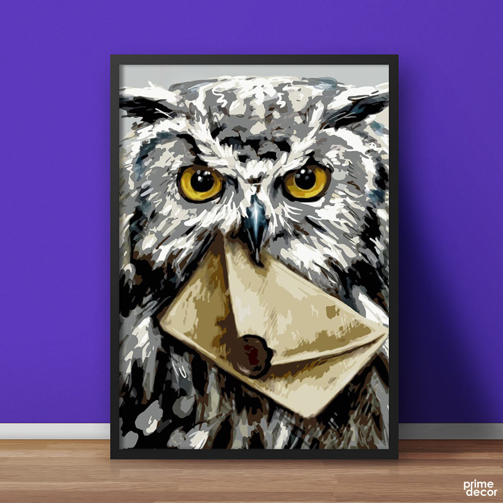 Harry Potter Owl With Letter | Movie Poster Wall Art - Prime Décor