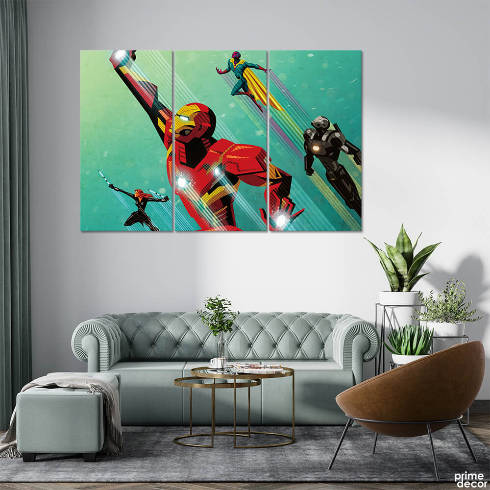 Iron Man Civil War (3 Panel) Movie Wall Art - Prime Décor