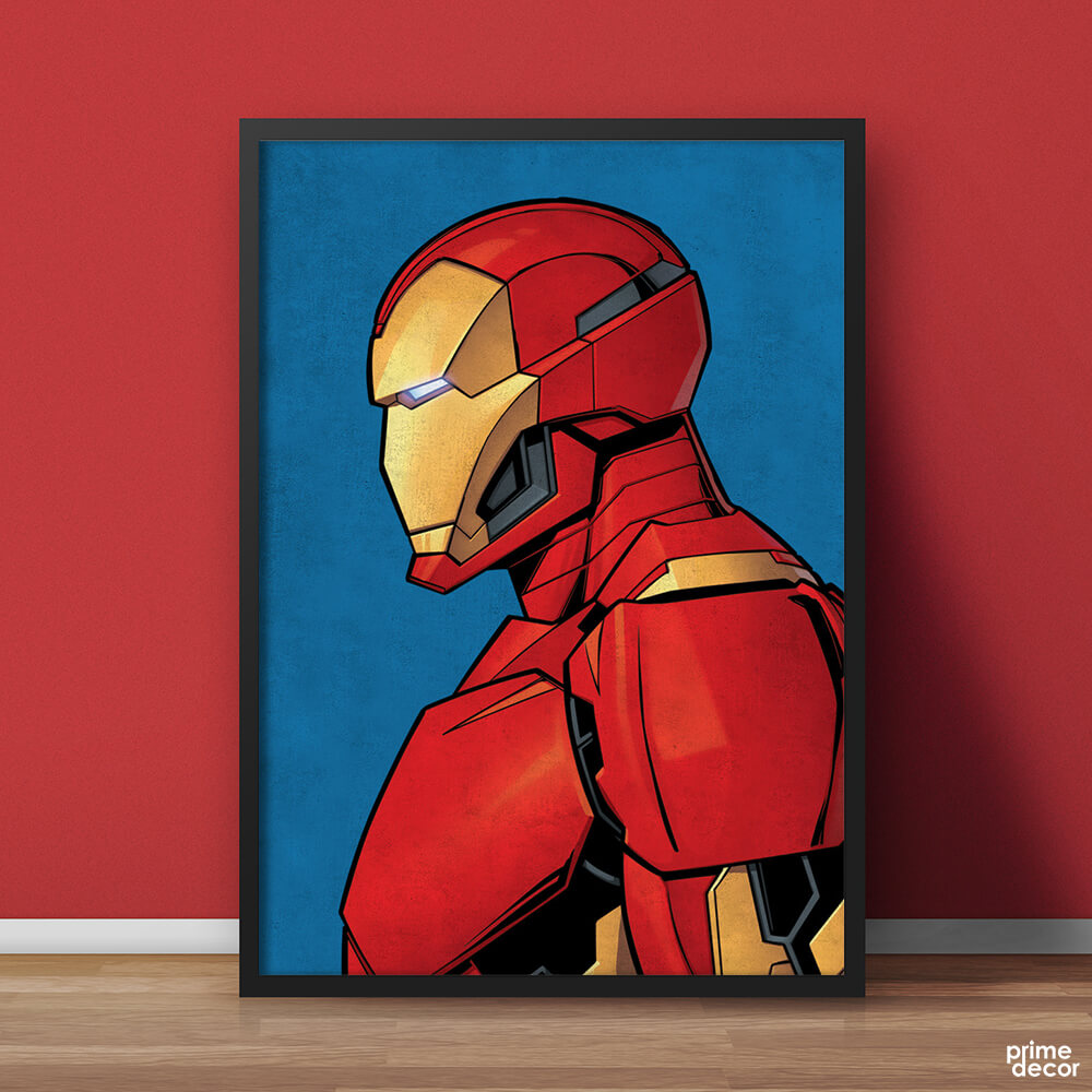 Iron Man Sideview Marvel Avengers | Movie Poster Wall Art– Prime Décor