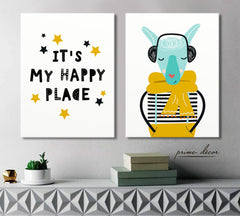 “It's My Happy Place” (Set of 2) Nursery Poster Art - Prime Décor