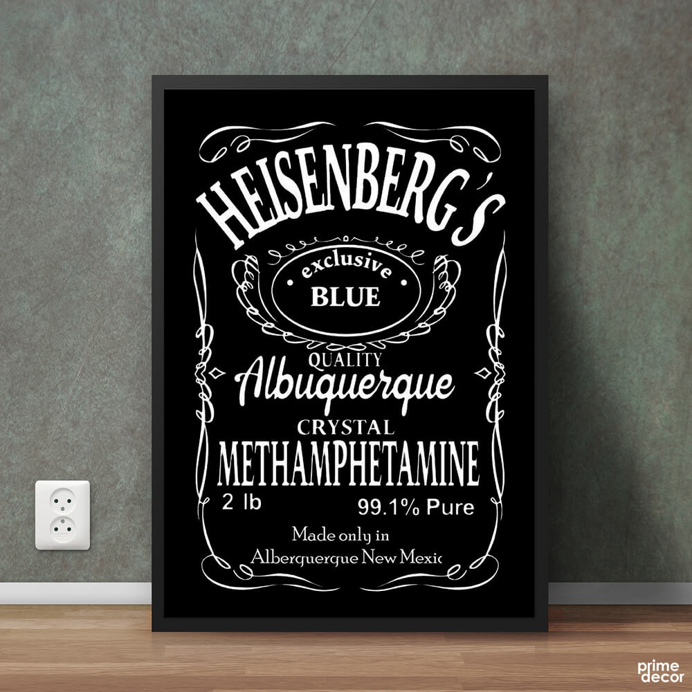Jack Daniels Style Breaking Bad Heisenberg | Movie Poster Wall Art - Prime Décor