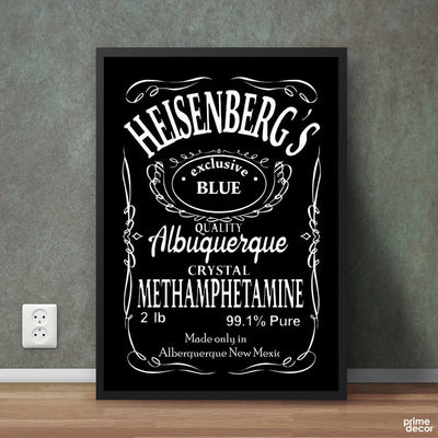 Jack Daniels Style Breaking Bad Heisenberg | Movie Poster Wall Art - Prime Décor