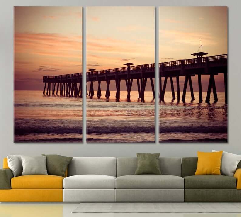 Jacksonville Bridge (3 Panel) Architecture Wall Art – Prime Décor