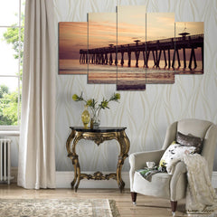 Jacksonville Bridge (5 Panel) Architecture Wall Art - Prime Décor