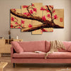 Japanese Pink Flower (5 Panel) Wall Art