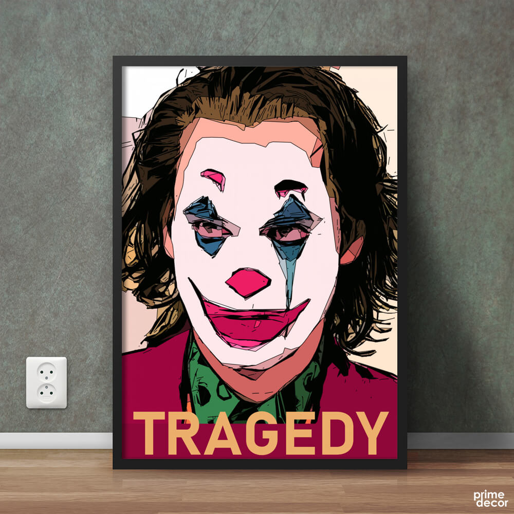 Joker Mask Tragedy | Movie Poster Wall Art - Prime Décor