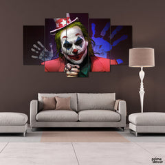Joker Wearing Hat & Pointing (5 Panel) Movie Wall Art - Prime Décor