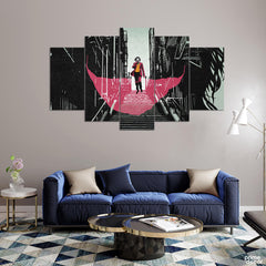 Joker on the Stairs Smoking (5 Panel) Floral Wall Art - Prime Décor