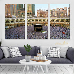 Kaaba (3 Panel) Islamic Wall Art - Prime Décor