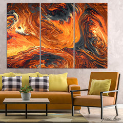 Lava Fluid (3 Panel) Abstract Wall Art - Prime Décor