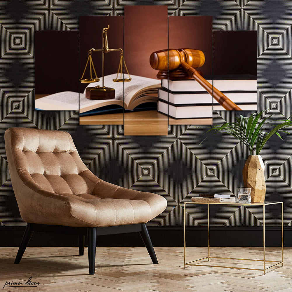 Law & Order (5 Panel) Lawyer Office Wall Art - Prime Décor