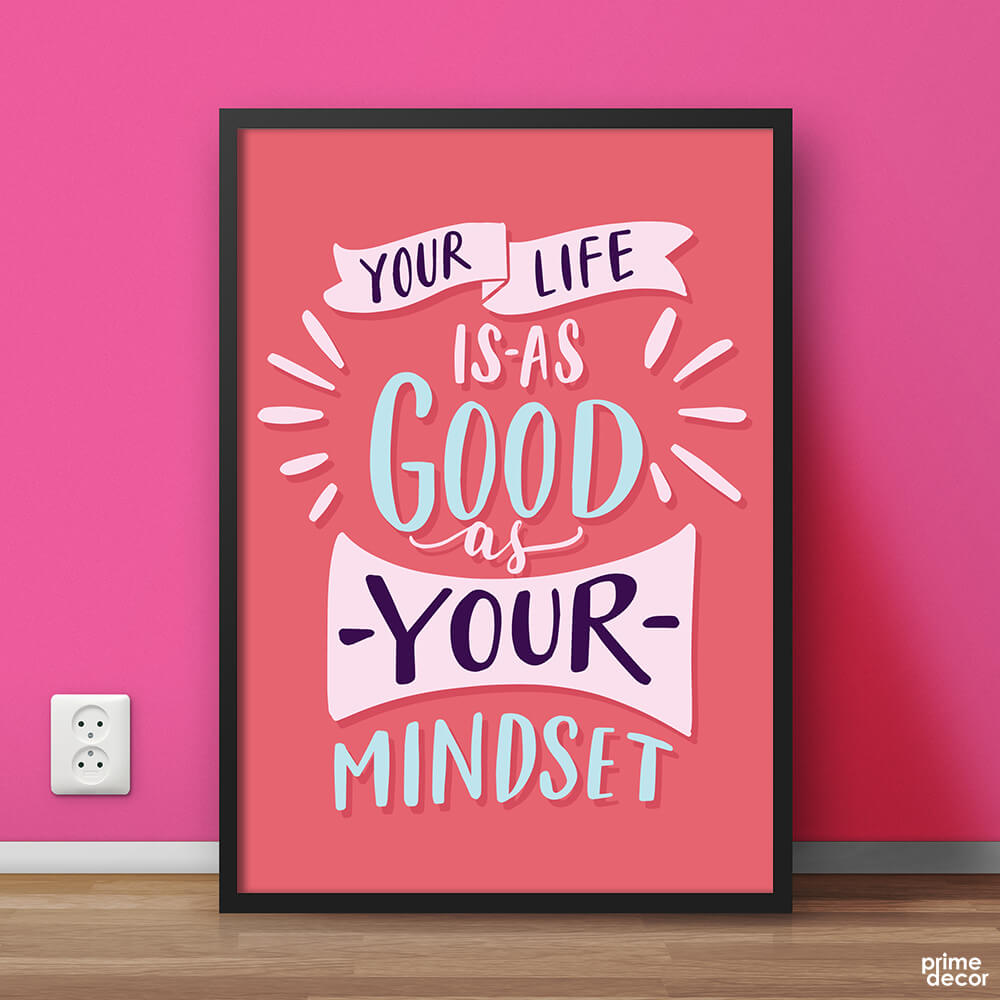 Life and Mindset | Motivational Poster Wall Art - Prime Décor