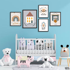 Little Boss Cute Baby Wall Setup (5 Panel) Kids Wall Art - Prime Décor