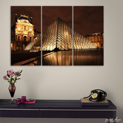 Louvre Museum Paris (3 Panel) Architecture Wall Art - Prime Décor