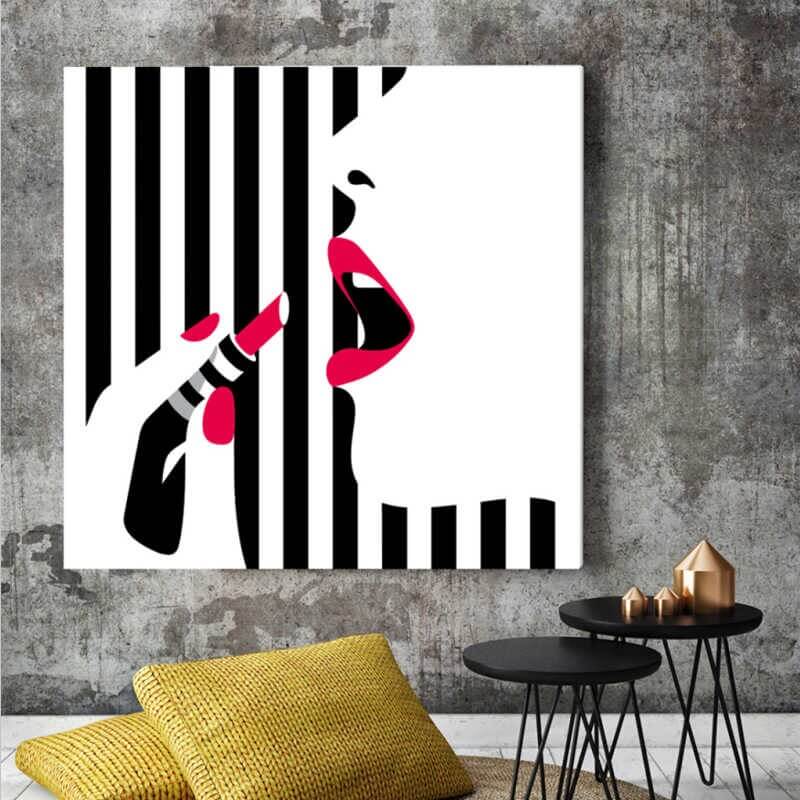 Makeup fashion strips (2 Panel) Square Wall Art - Prime Décor