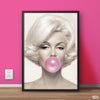 Marilyn Monroe Blowing Bubble Gum | Fashion Poster Wall Art