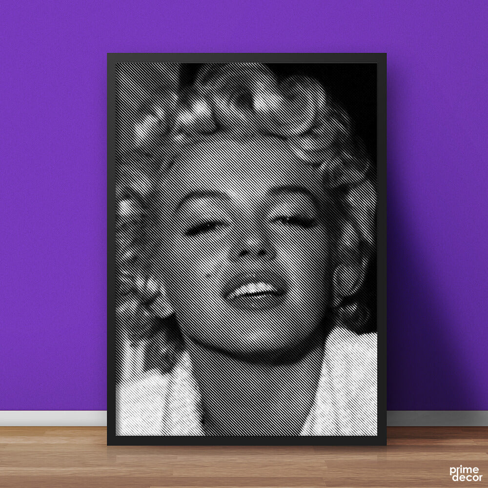 Marilyn Monroe Line Art B&W | Fashion Poster Wall Art - Prime Décor