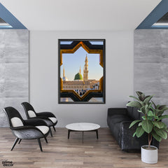 Masjid-e-Nabwi from the Window | Islamic Wall Art - Prime Décor