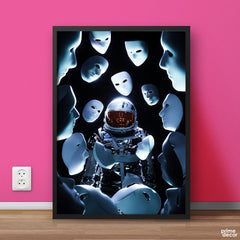 Masks Around Astronaut | Space Wall Art - Prime Décor
