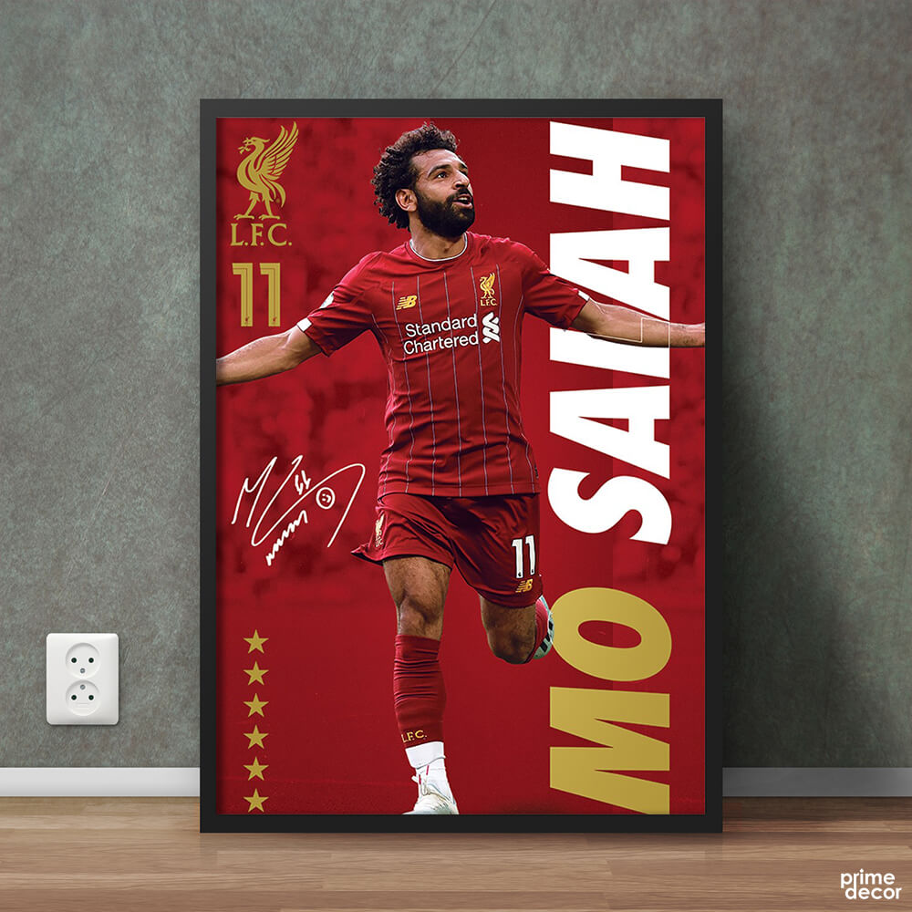 Mo Salah Signature Liverpool Football Club | Fifa Sports Poster Wall Art On Sale - Prime Décor