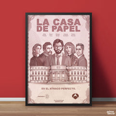 Money Heist Line Art Design | Movie Poster Wall Art - Prime Décor