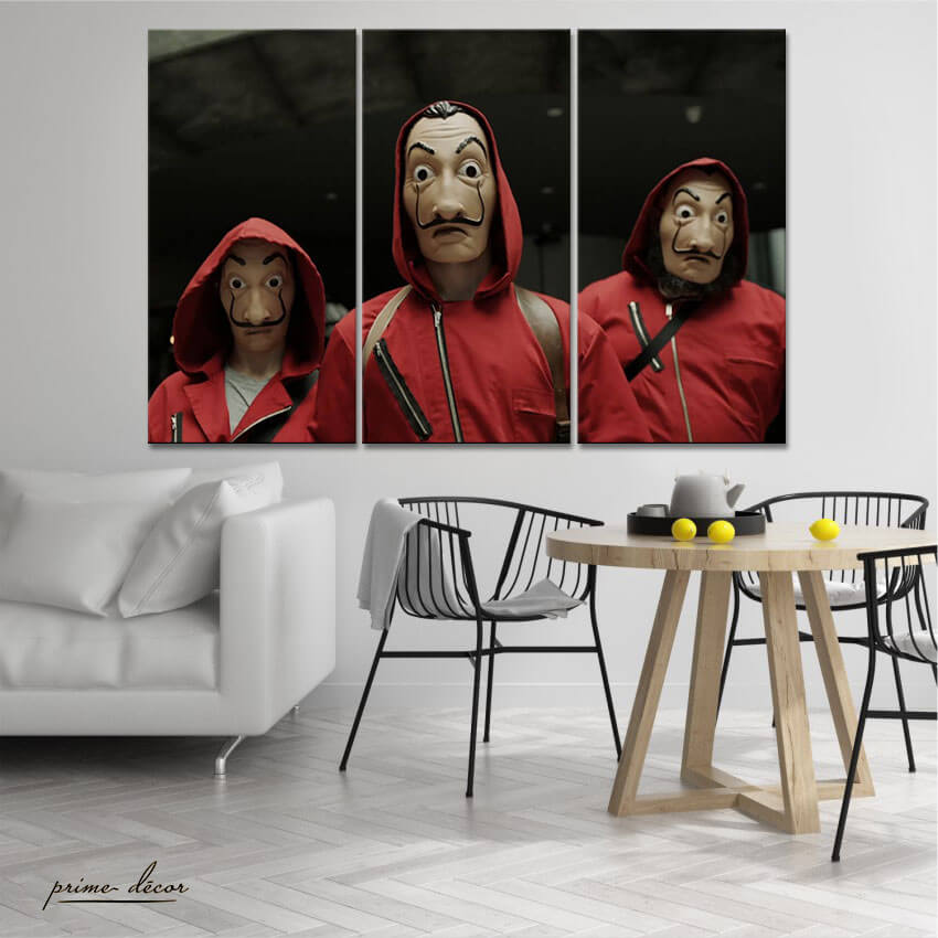 Money Heist (3 Panel) TV-Series Wall Art - Prime Décor