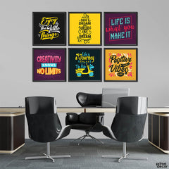 Motivational Mix Vol-1 (6 Panel) Office Wall Art - Prime Décor