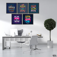 Motivational Mix Vol – 7 (5 Panel) Office Wall Art - Prime Décor