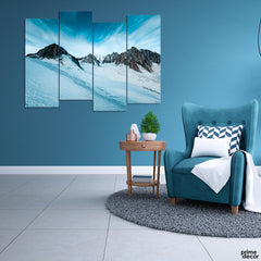 Mountain Glacier Landscape Scenery (4 Panel) Landscape Wall Art - Prime Décor