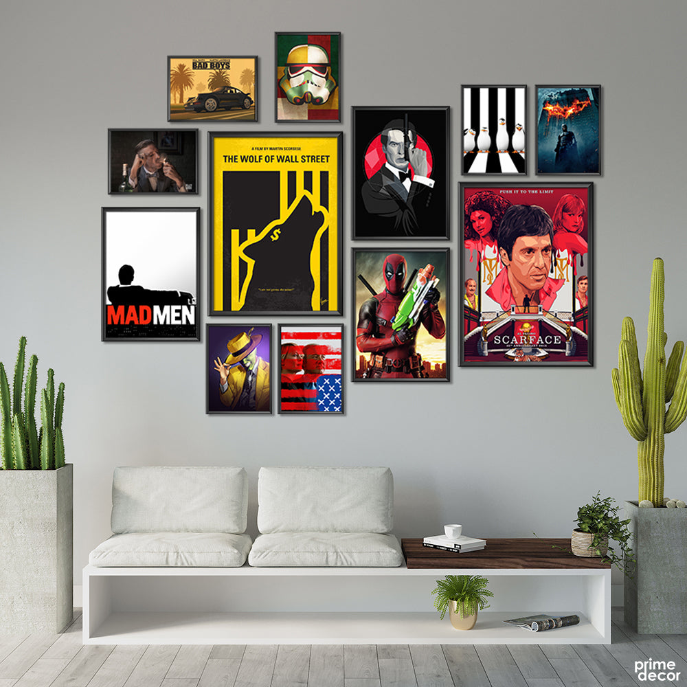 Movie Mix Vol-01 Wall Décor Setup (12 Panel) Movie Wall Art – Prime Décor