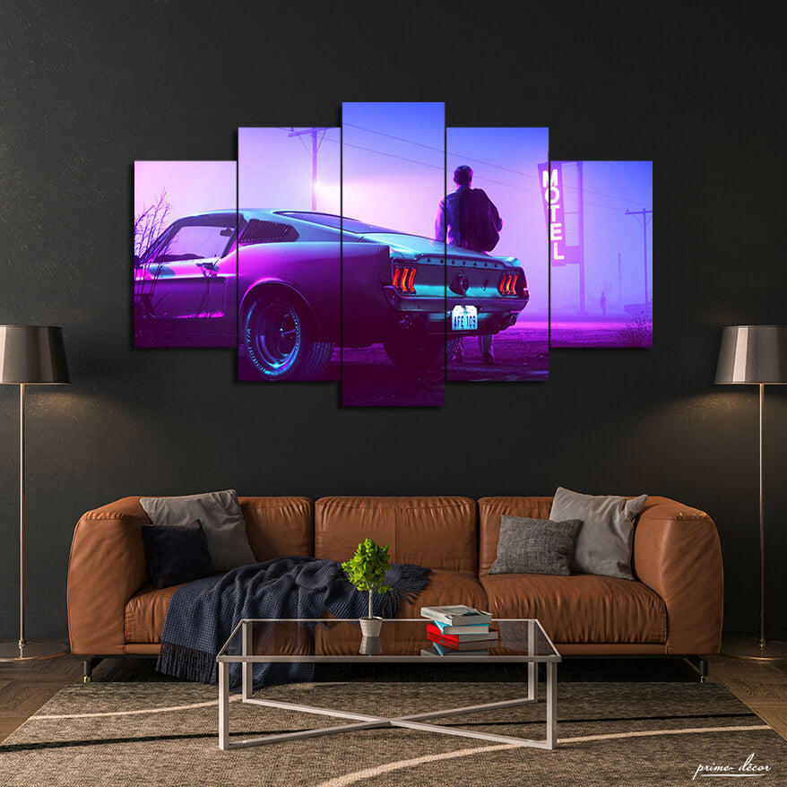 Neon Car (5 Panel) Movie Wall Art On Sale - Prime Décor