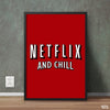 Netflix And Chill Solid Red | Movies Poster Wall Art