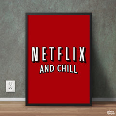 Netflix And Chill Solid Red | Movies Poster Wall Art - Prime Décor