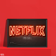 Netflix Red Neon | Movie Poster Wall Art - Prime Décor