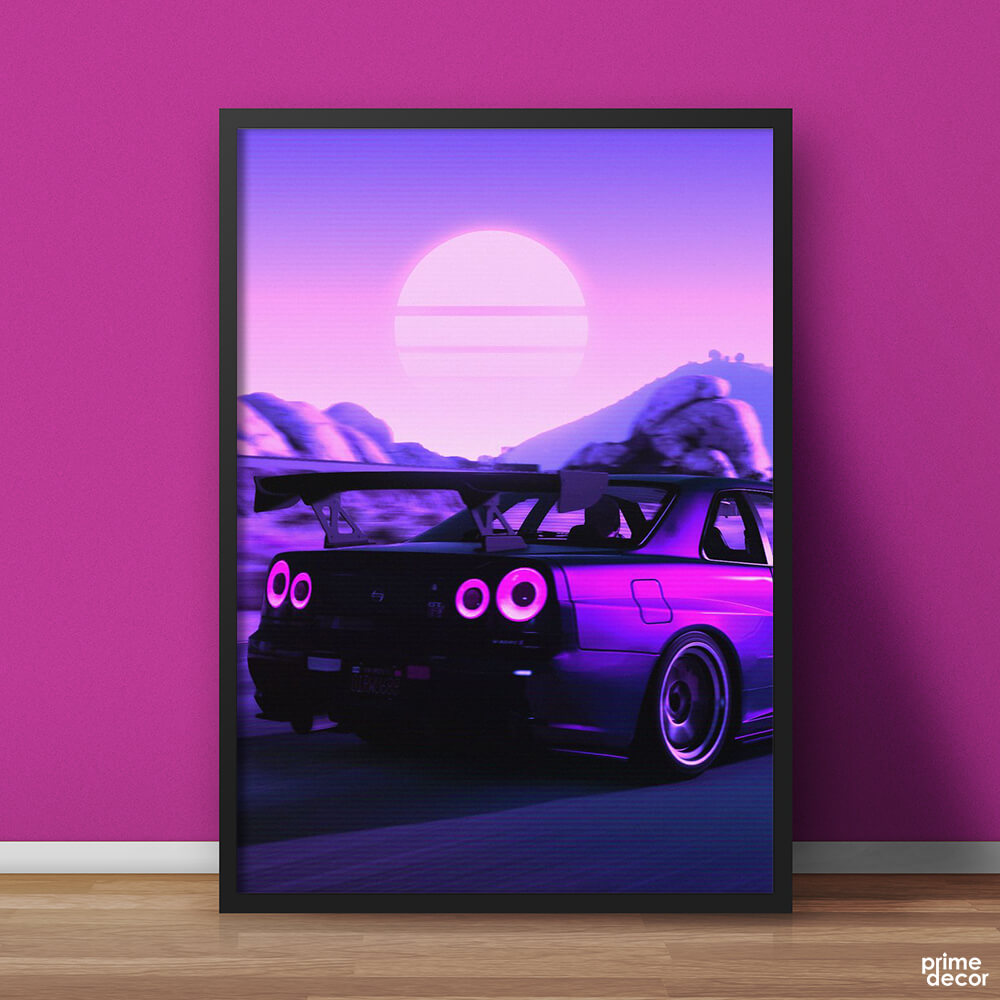 Nissan GTR 80’s Style Art | Cars Poster Wall Art - Prime Décor