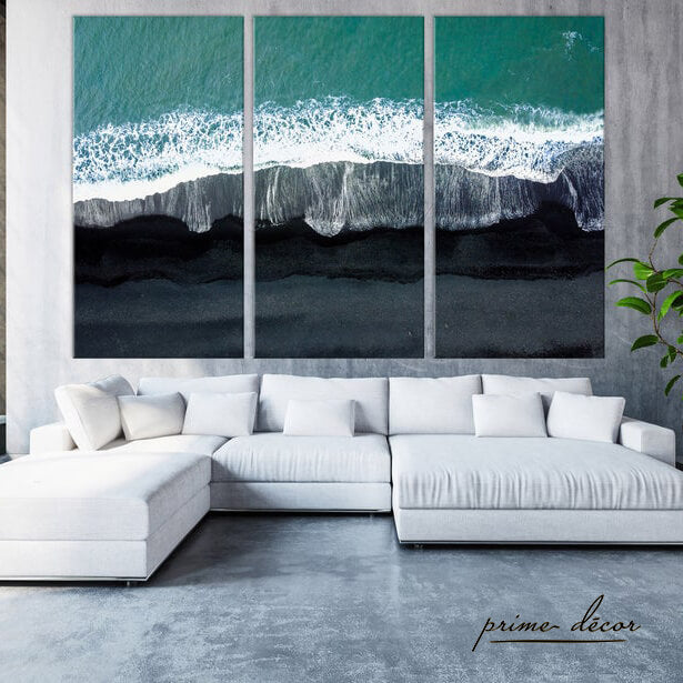 Ocean Waves (3 Panel) Abstract Wall Art - Prime Décor