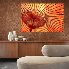 Orange Umbrella Macro (Single Panel) Abstract Wall Art - Prime Décor