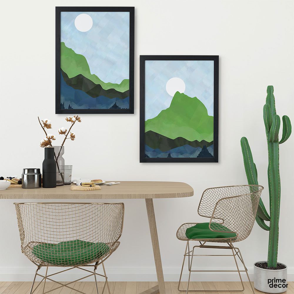 Nature Vector Portrait (2 Panel) Abstract Wall Art - Prime Décor