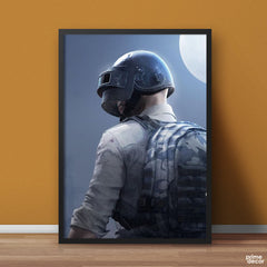 PUBG Helmet Man With Bag | Games Poster Wall Art - Prime Décor